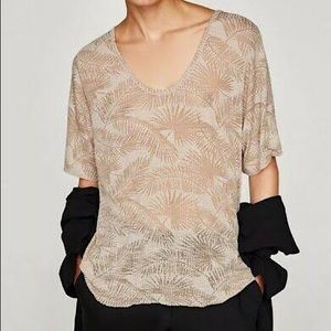 Sheer Palm Print T-Shirt